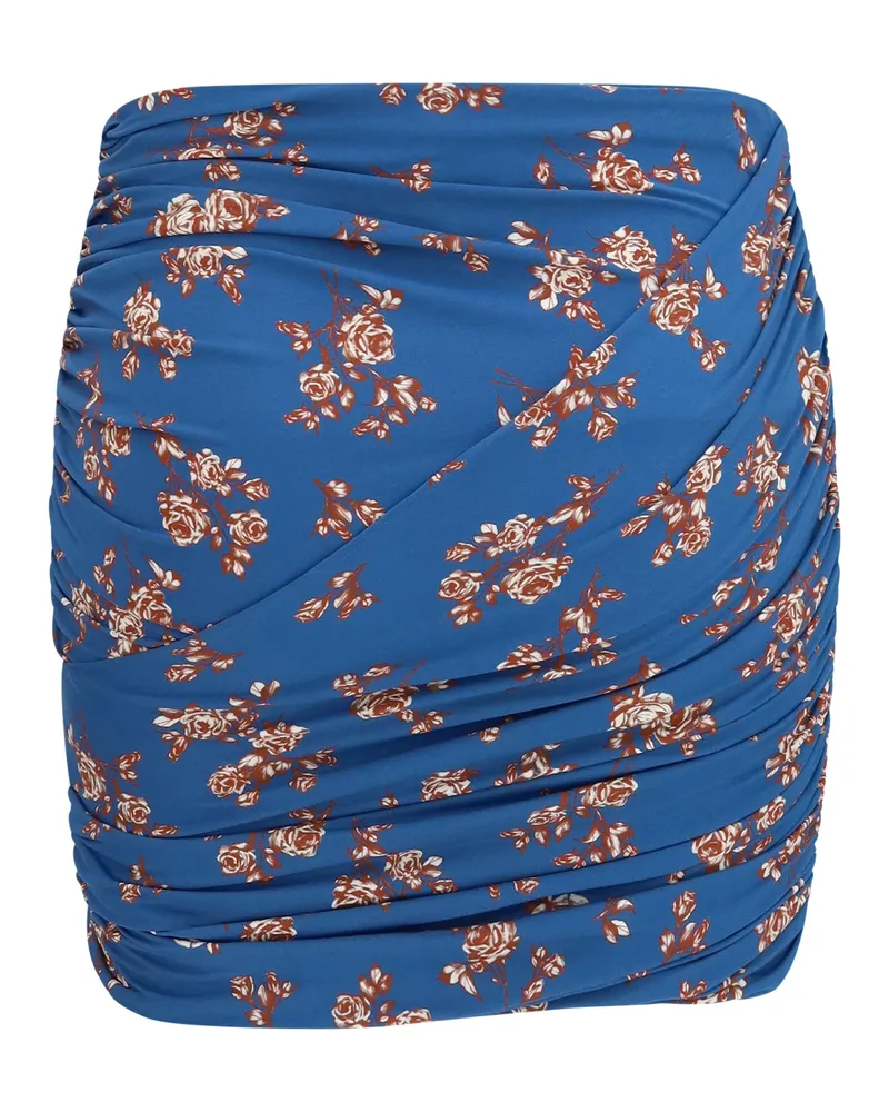 Magda Butrym Women's Draped Floral-Print Swim Mini Skirt Blue Polyamide; Elastane Blue