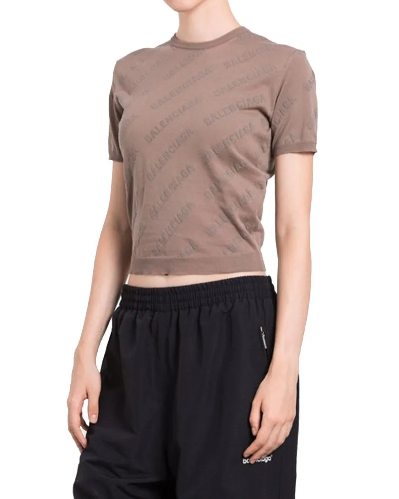 Balenciaga Women's Brown Cotton Tank Tops Brown