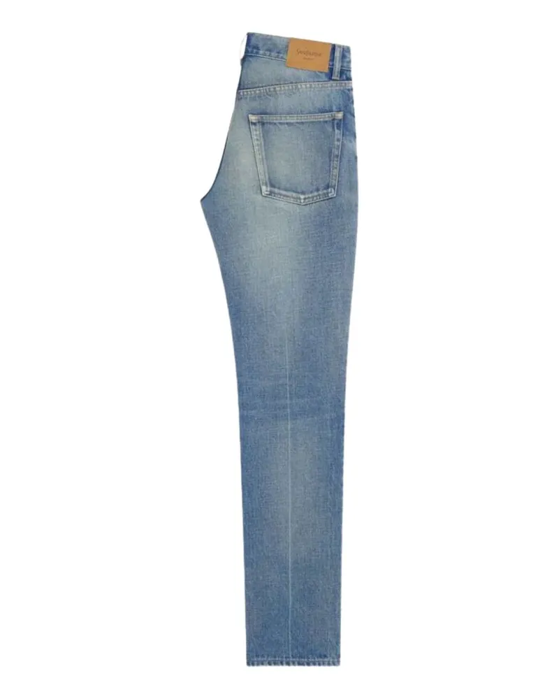 Saint Laurent Straight-Leg Denim Jeans — Blue Blue