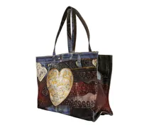 Women's Cowboy Heart Buckle Tote Multicolor Cotton