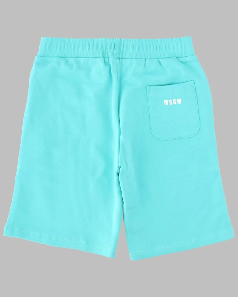 MSGM Organic Cotton Bermudas — Blue Blue