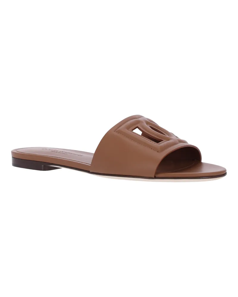Dolce & Gabbana Women's Sandals Brown Calf Leather Brown