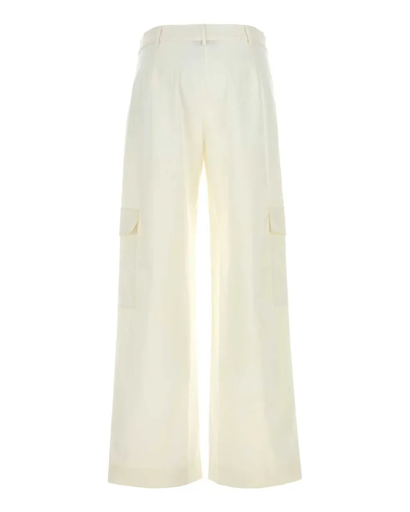 GIMAGUAS Women's White Stretch Polyester Blend Audrey Cargo Pant Pantaloni Trousers White