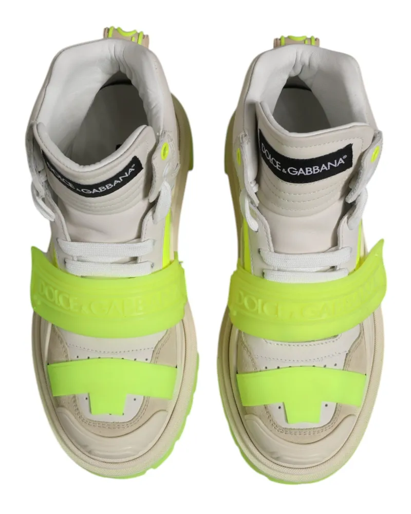 Dolce & Gabbana Women's Multicolor Trekking Boots Sneakers Shoes Calf Leather Polyester White