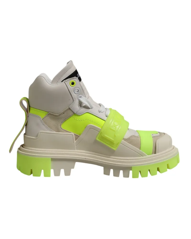 Dolce & Gabbana Women's Multicolor Trekking Boots Sneakers Shoes Calf Leather Polyester White