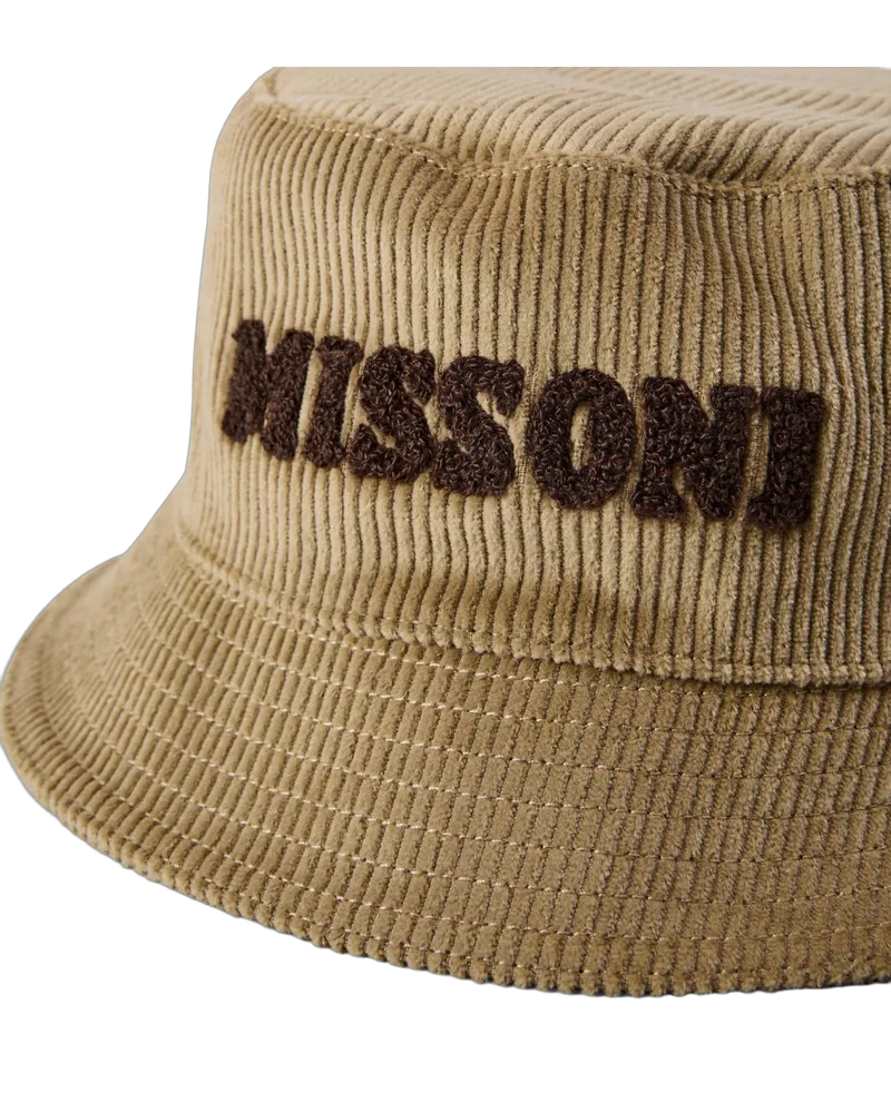 Missoni Men's Cord Logo Bucket Hat Beige Accessories > Beanies Beige