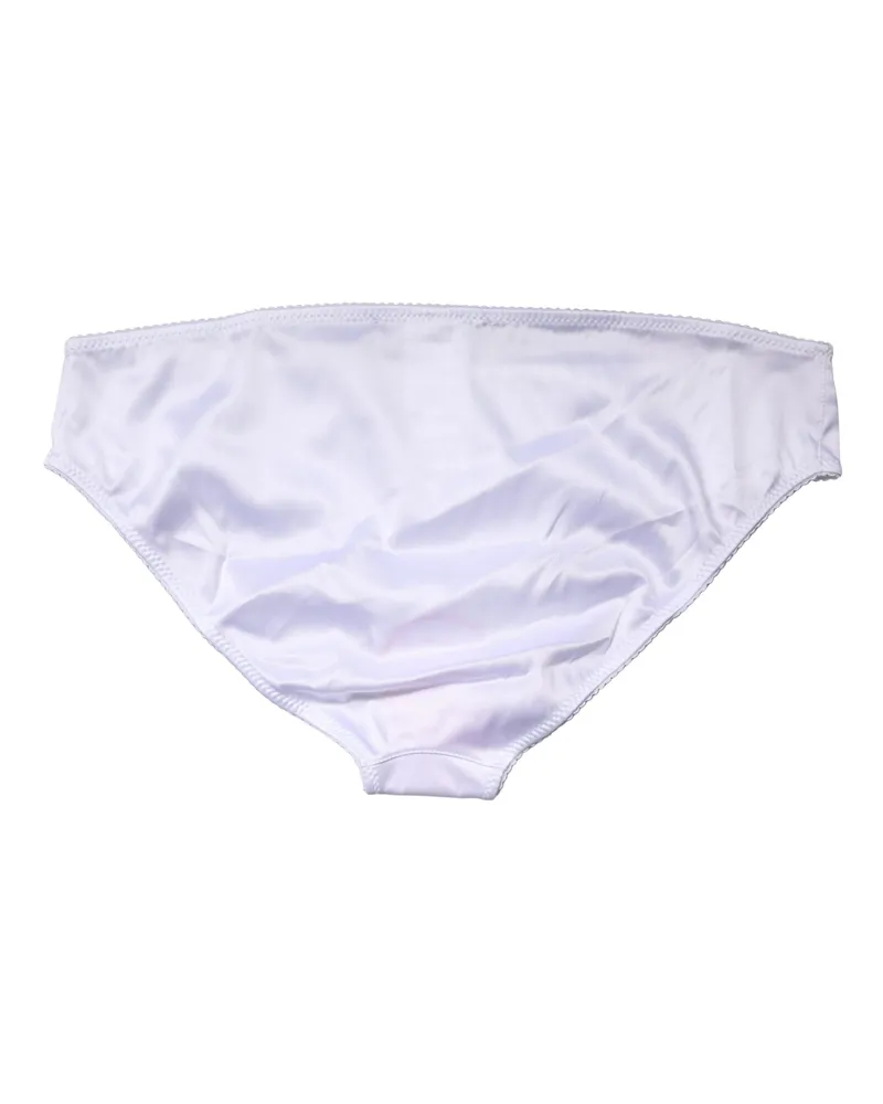 Dolce & Gabbana Women White Silk Stretch Mid Waist Brief Panty Underwear Elastane Clothing White