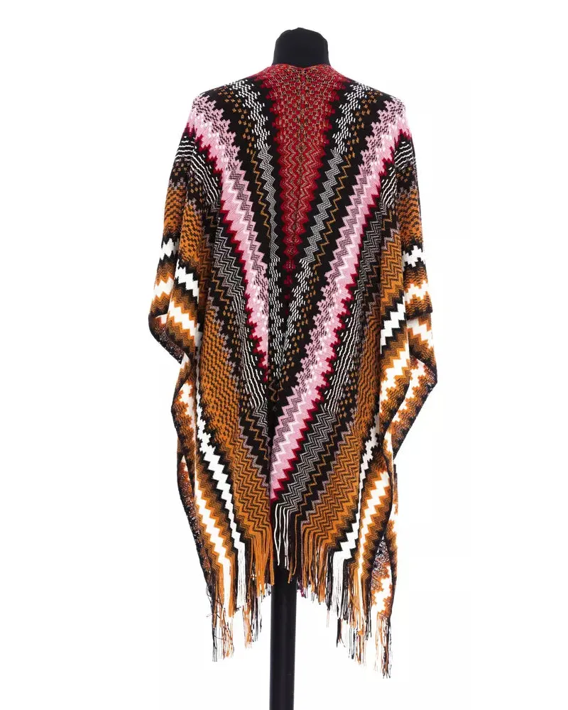 Missoni Geometric Jacquard Knit Poncho — Multicolor Multicolor