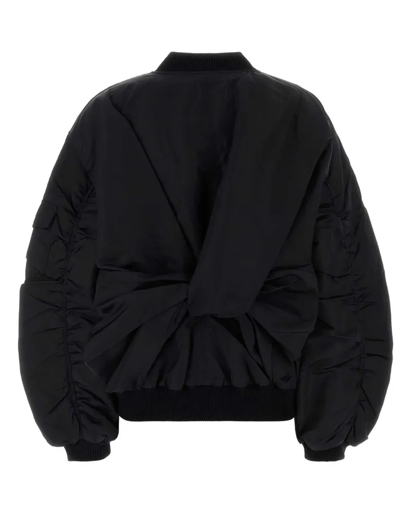 Cecilie Bahnsen Women's Black Nylon Bomber Jacket Exterior: Lining: Cupro Giubbini Black