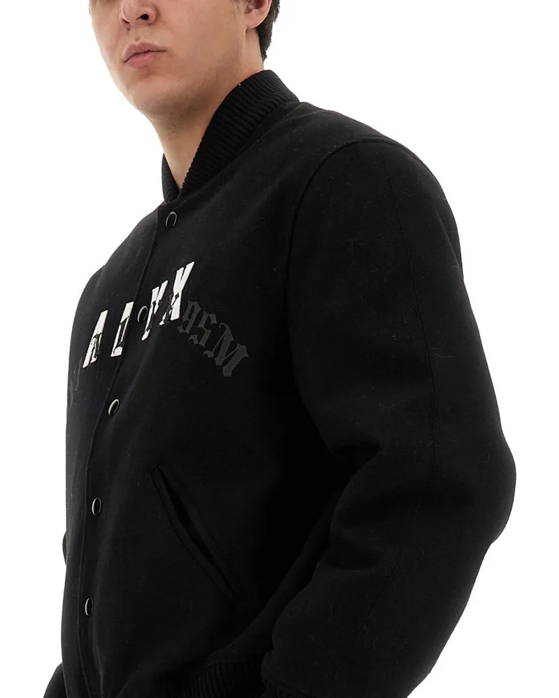 1017 ALYX 9SM Logo-Detailed Wool Blend Bomber Jacket — Black Black