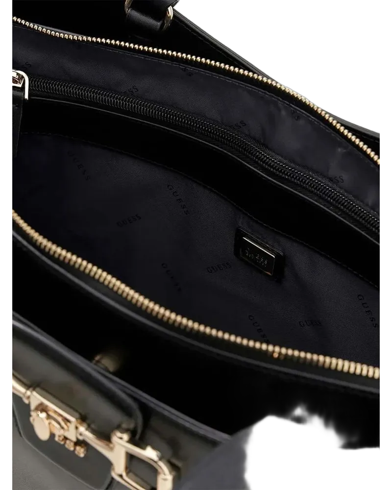 Guess Women's Tote Black Polyurethane Tote-bags Black