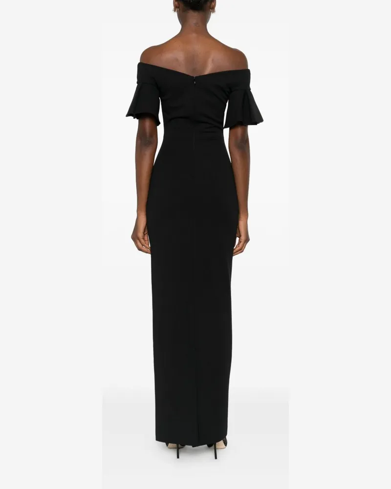 Solace London Off-Shoulder Maxi Dress — Black Black