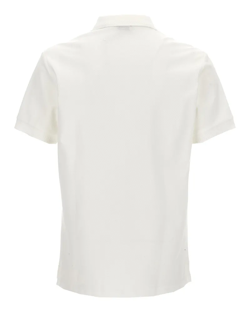 Burberry Logo-Embroidered Piqué Cotton Polo Shirt — Ivory Cream