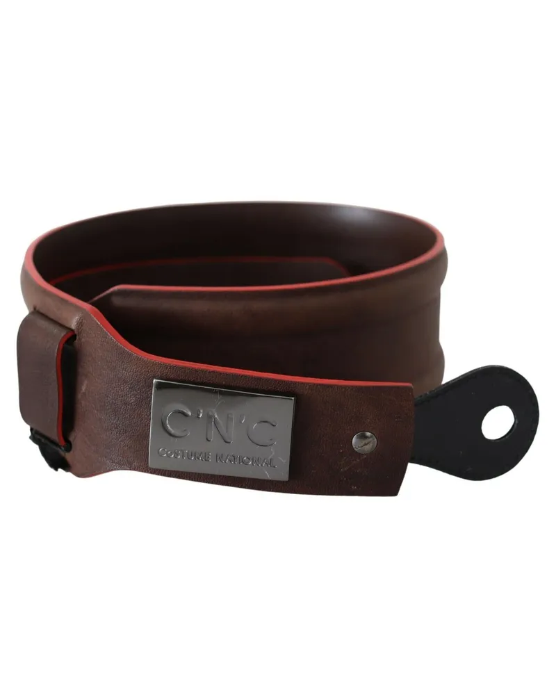 CoSTUME NATIONAL Women's Dark Brown Genuine Leather Belt Brown