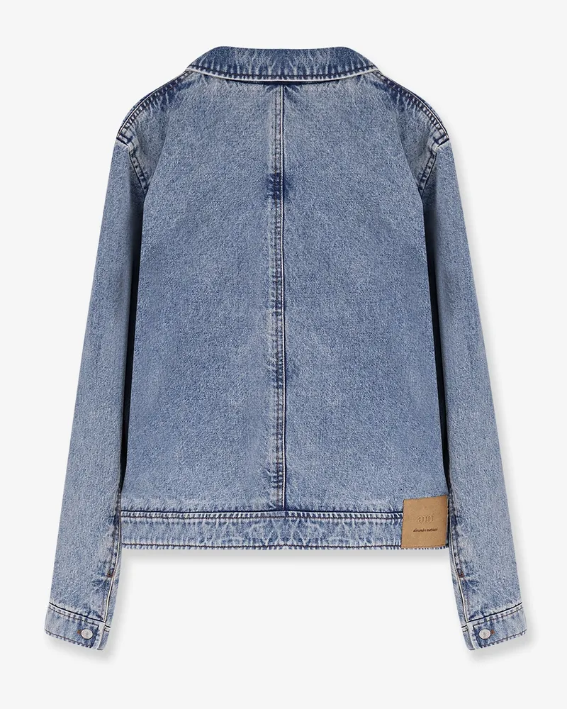 AMI Paris Men's Denim Jacket Sacre Coeur Blue Cotton Blue