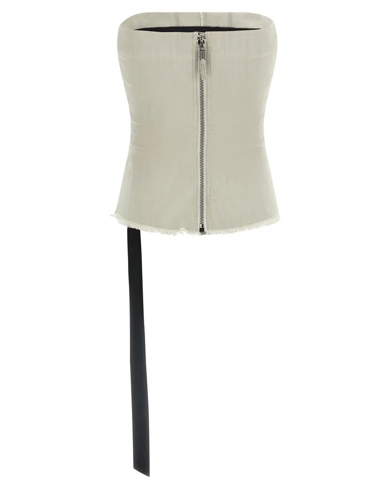 DRKSHDW by Rick Owens Women Gray Cotton Tank Tops Gray