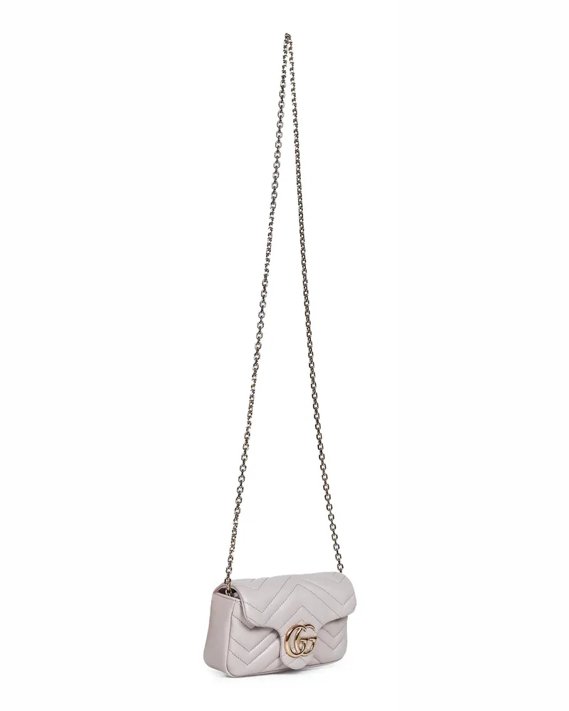 Gucci Women's Shoulder Bag Gg Marmont Grey Lambskin Handbags Hand Gray