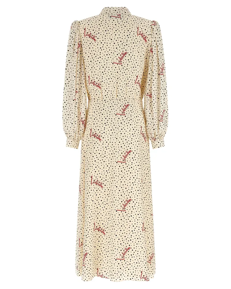 Valentino Garavani Women's Multicolor Silk Midi Dress Cream