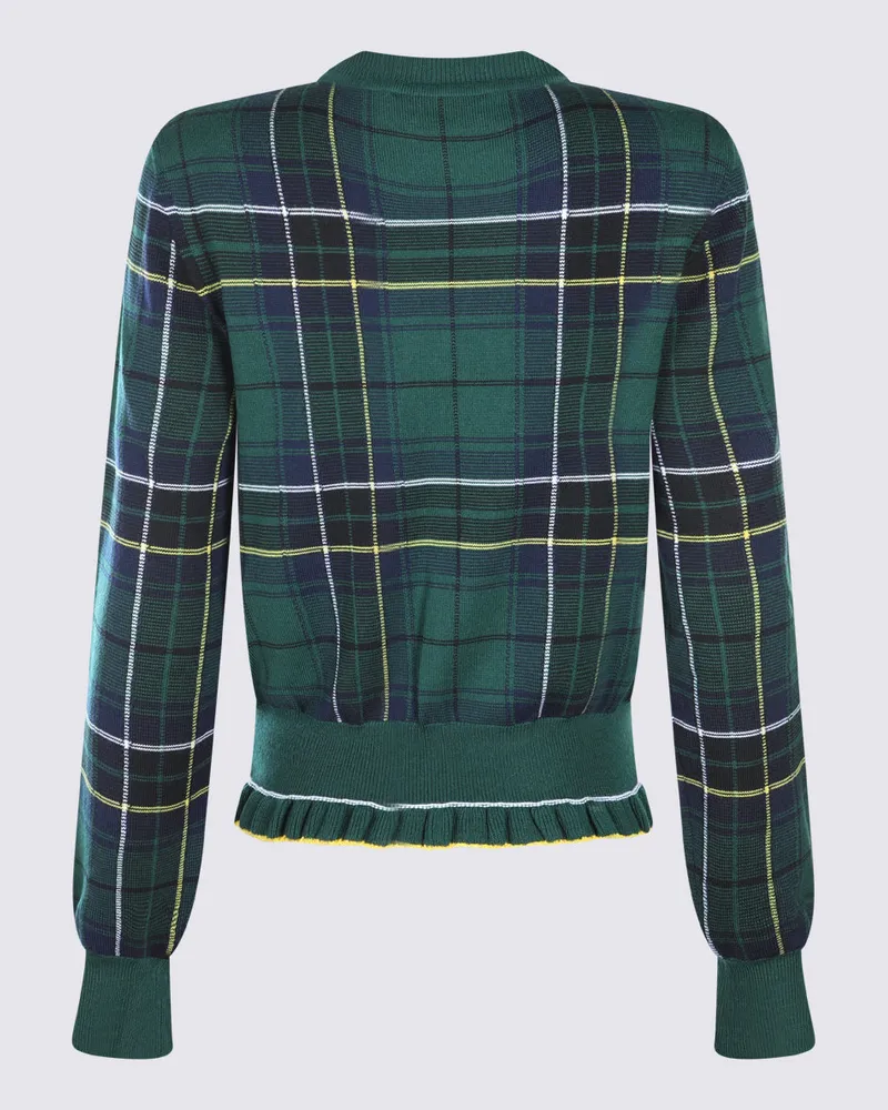 Alexander McQueen Women's Sweaters Navy-Green-Yellow _wo Navy/green/yellow Navy