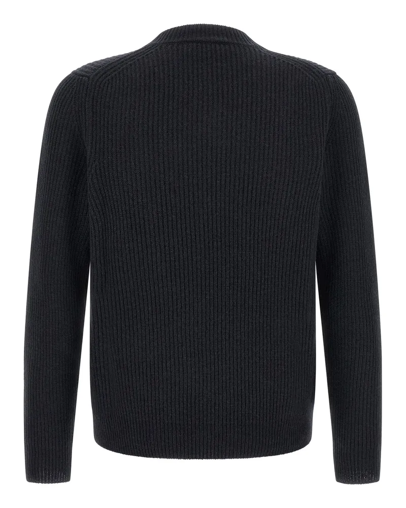 Zanone Ribbed Virgin Wool Sweater — Navy Navy