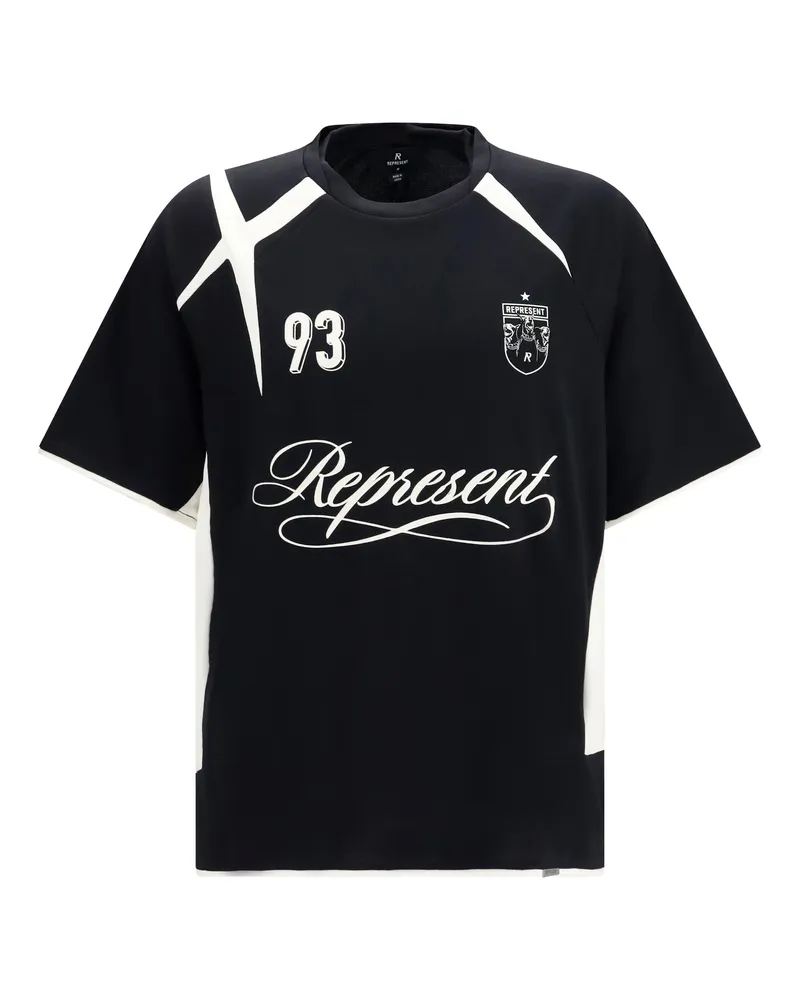 REPRESENT Men's T-Shirt Star Football Jet Black Polyester T-Shirts And Polos Black