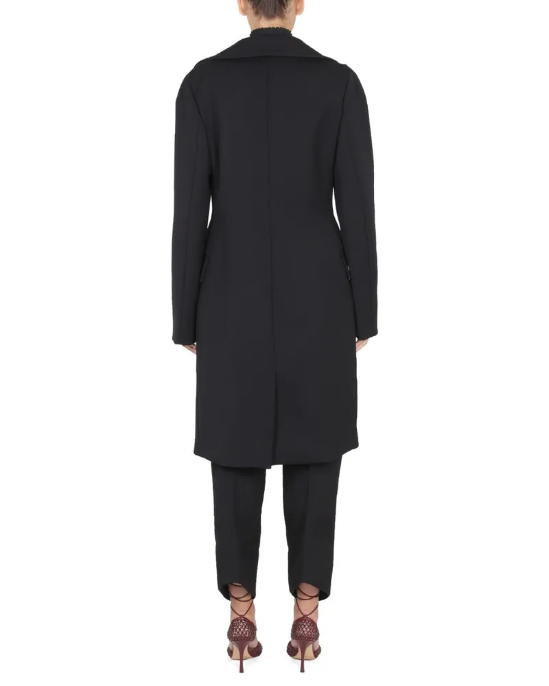 Bottega Veneta Double-Breasted Trench Coat — Black Black
