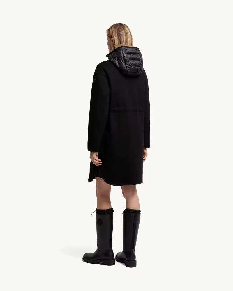 Moncler Hooded Puffer Coat — Black Black