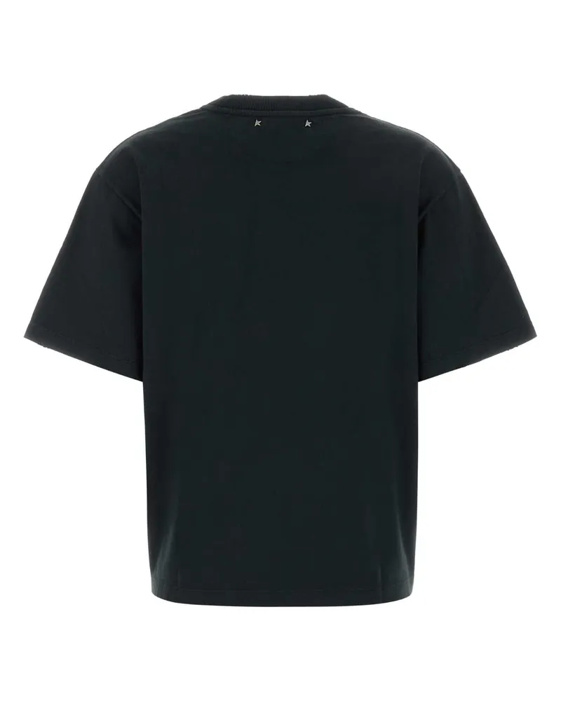 Golden Goose Women Slate Cotton T-Shirt Washedblack Exterior Exterior: T-shirts And Polos Black
