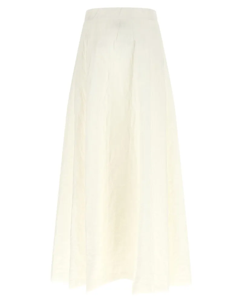 Herno Nylon Microfiber A-Line Skirt — Ivory Ivory