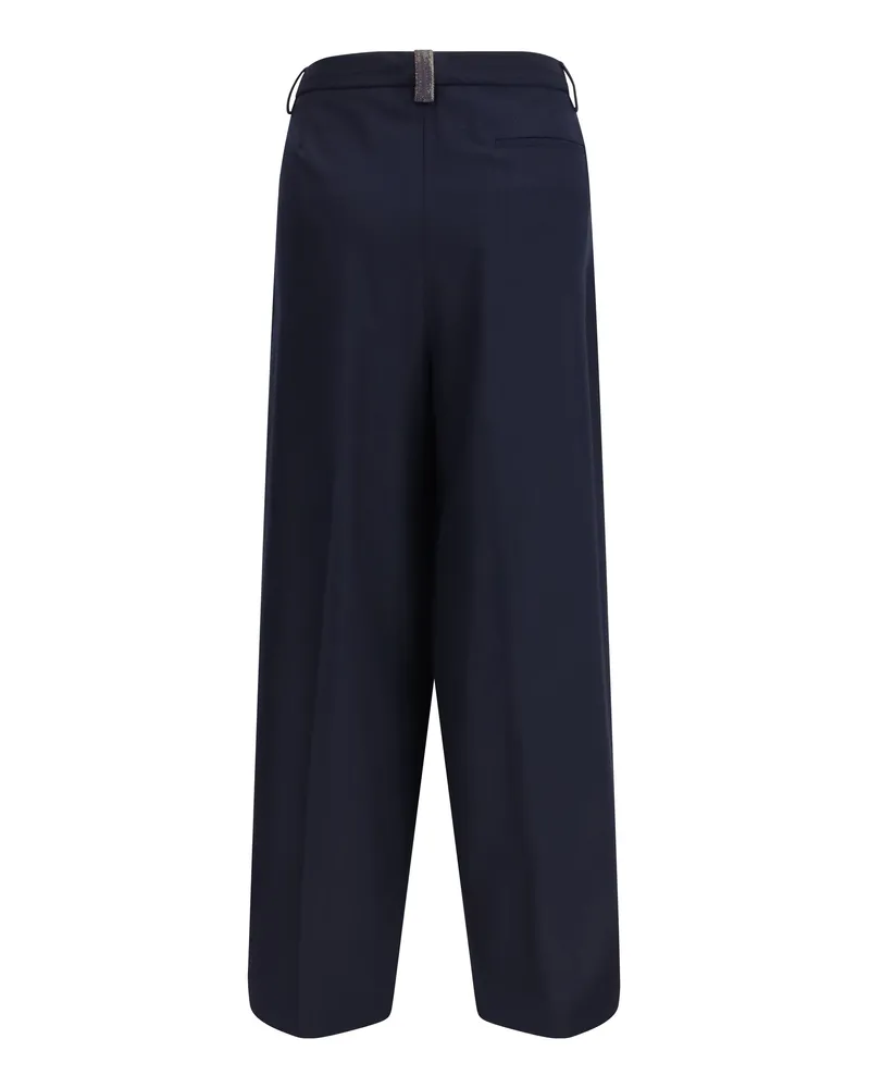 Fabiana Filippi Women's Trousers Techno-Tailoring Midnight Blue Polyester Navy