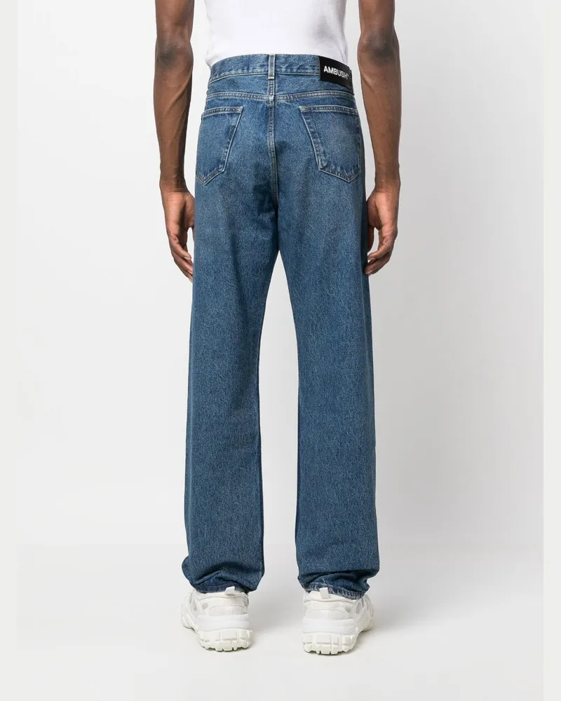 AMBUSH High-Rise Wide-Leg Jeans — Blue Blue
