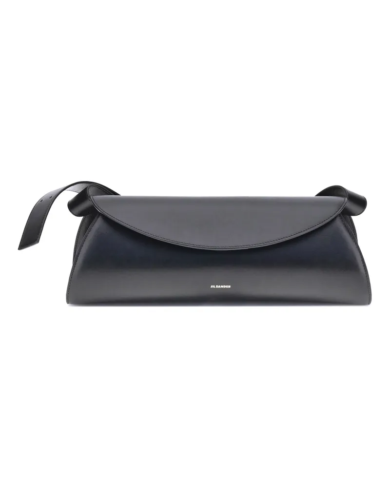 Jil Sander Women's Shoulder Bag Cannolo Black Calf Leather Black