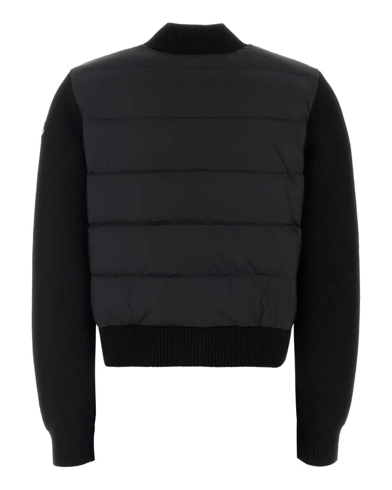 Moncler Stretch Wool Blend Cardigan — Black Black