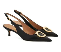 Gancini Logo Kitten Heel Slingback Pump