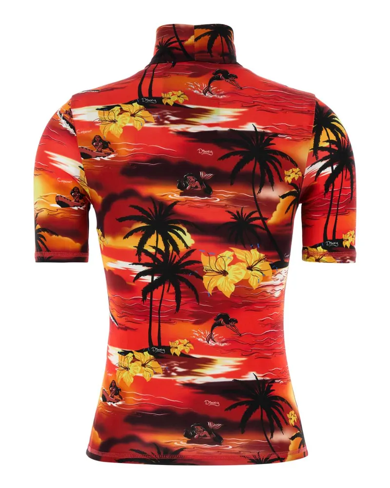 COPERNI Women Printed Stretch Viscose  X Disney T-Shirt Printredtropical Exterior: Elastane Red