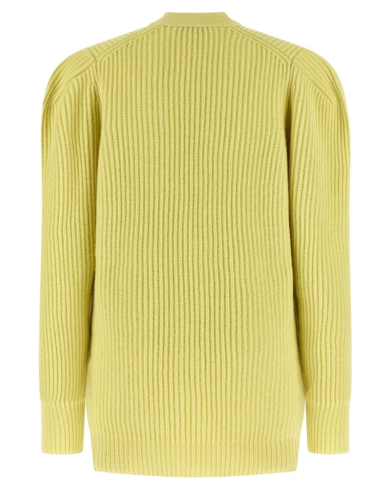 Stella McCartney Ribbed Wool Cardigan — Yellow Yellow