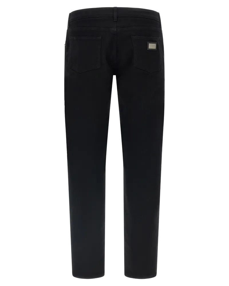 Dolce & Gabbana Men Black Cotton Slim Fit Jeans Clothing Black
