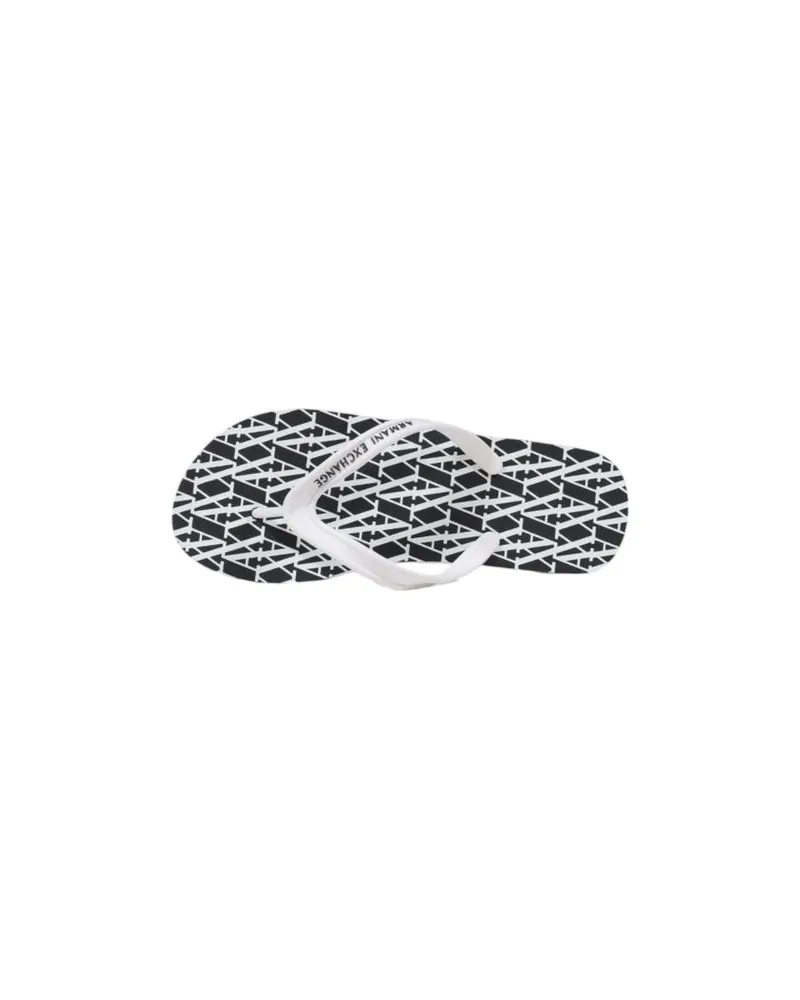 Armani Exchange Rubber Flip-Flop Sandals — Black Black