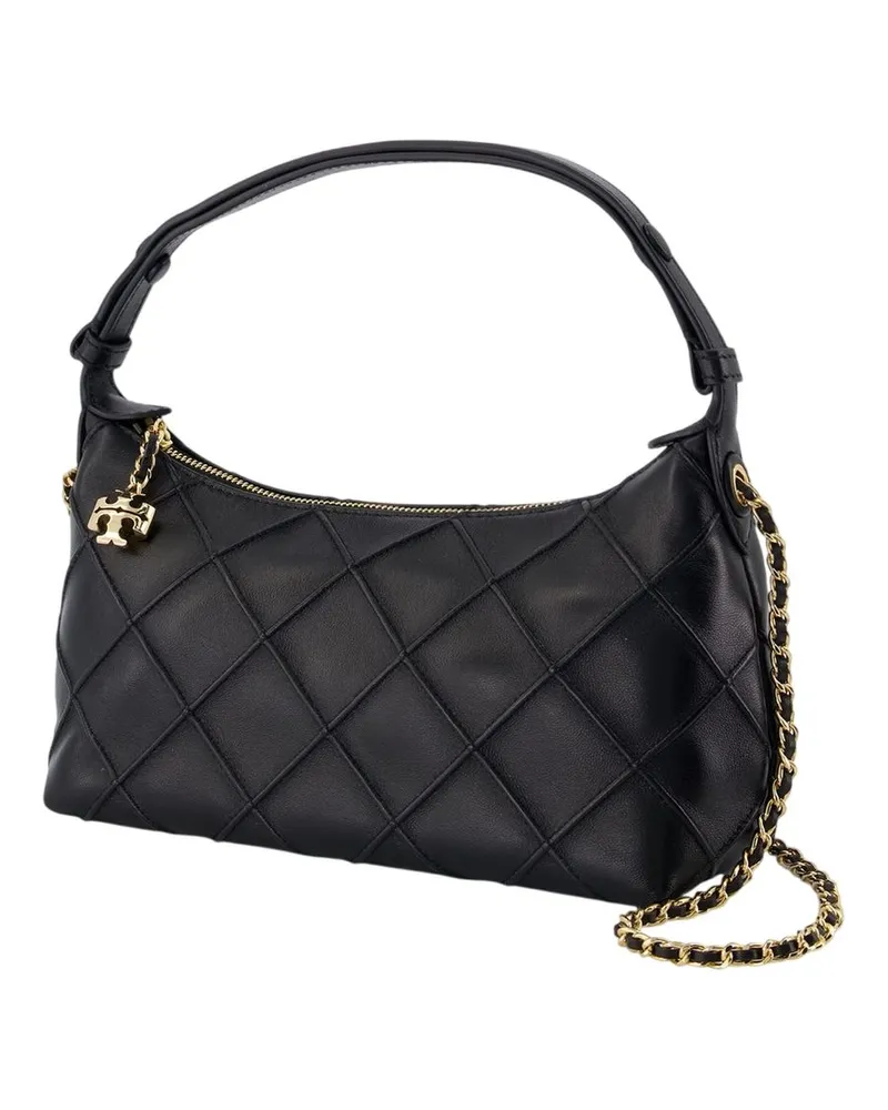 Tory Burch Fleming Lambskin Leather Clutch — Black Black
