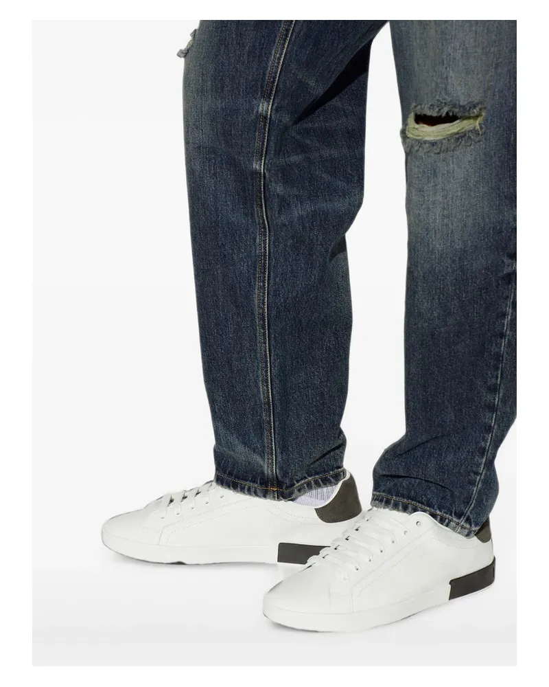 Dolce & Gabbana Calfskin Leather Sneaker — White White