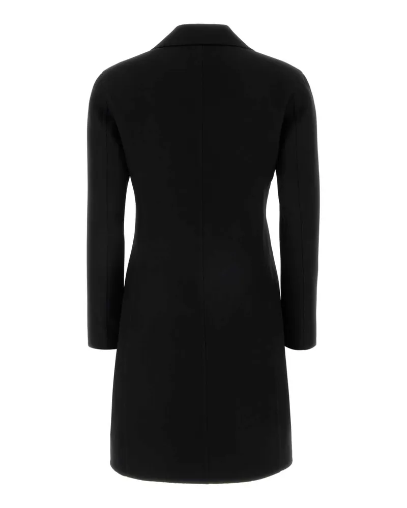 Jil Sander J03aa0212j40326 001 Black Exterior: Virgin Wool Silk Cappotti Coat Black