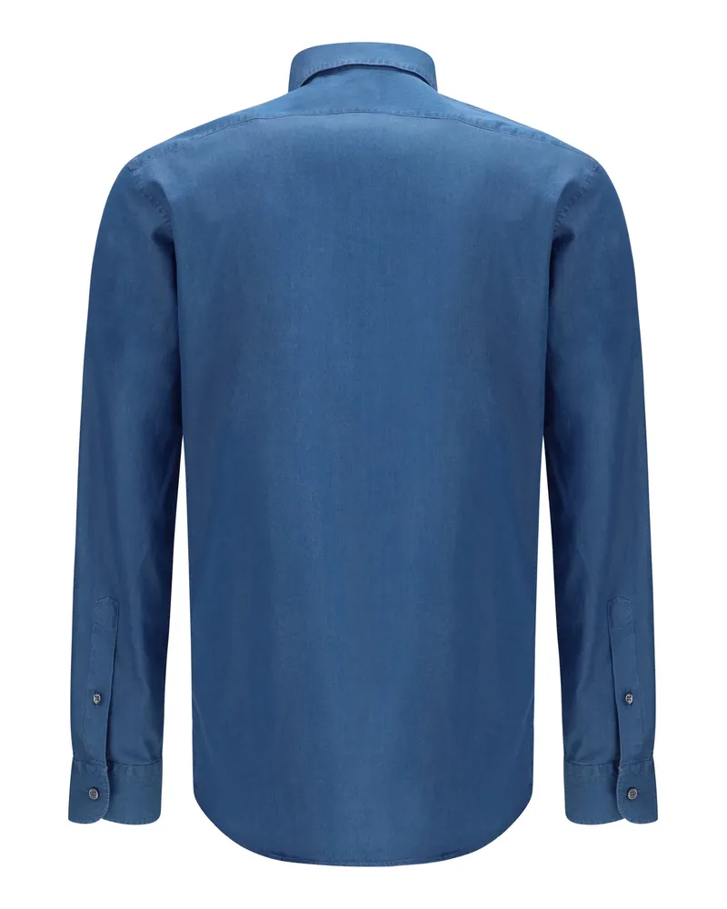 Ermenegildo Zegna Men's Cotton Shirt 054 Blue