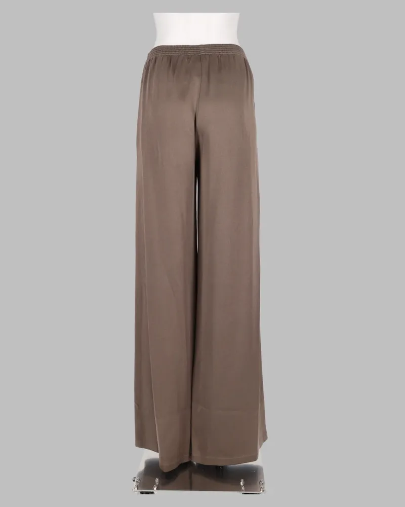 Fabiana Filippi Wide-Leg Satin Trousers — Brown Brown