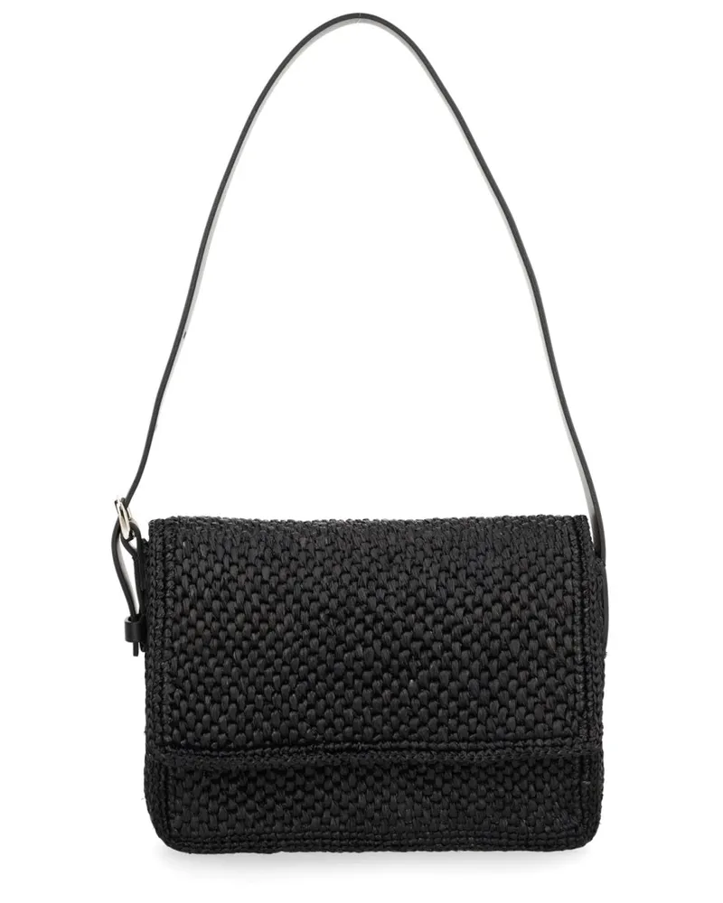 Manebí Women's Shoulder Bag Paloma Black Raffia Natural Black
