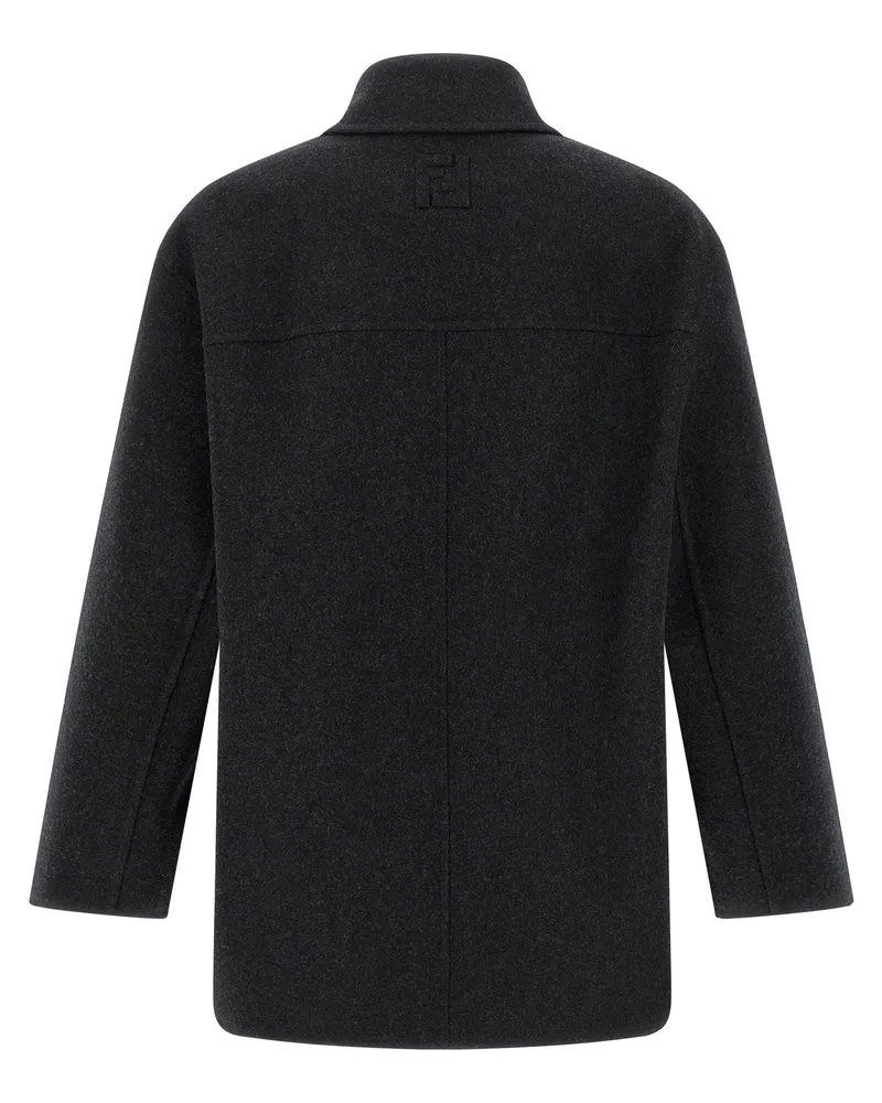 Fendi Wool Felt Coat — Charcoal Charcoal