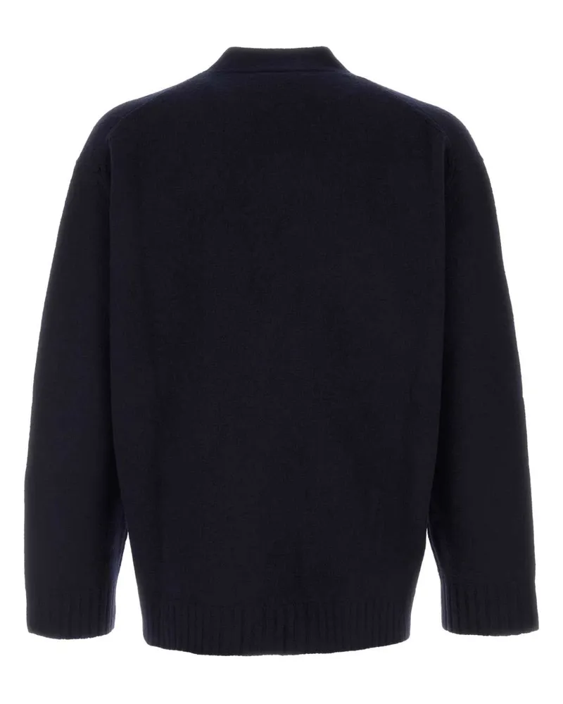 Jil Sander Men's Dark Blue Wool Cardigan 402 Lana Maglie Navy