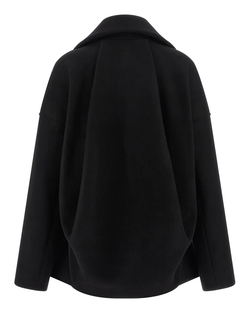 Rick Owens Women's Black Virgin Wool Coat Clothing Black