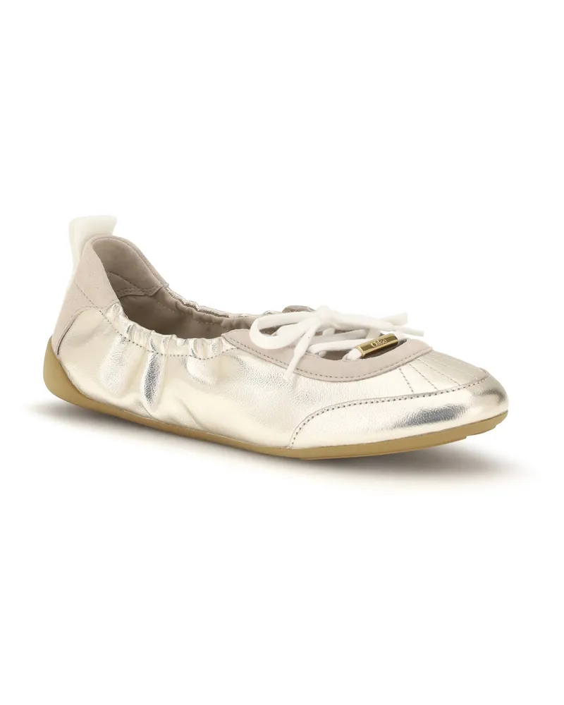 Chloé Women's Kick Ballerinas Sneakers Palladium Gold