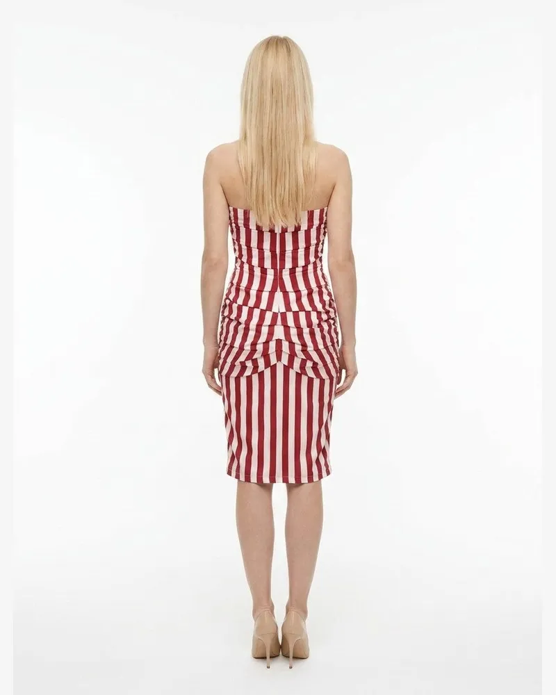 Dolce & Gabbana Striped Silk Dress — Red Red