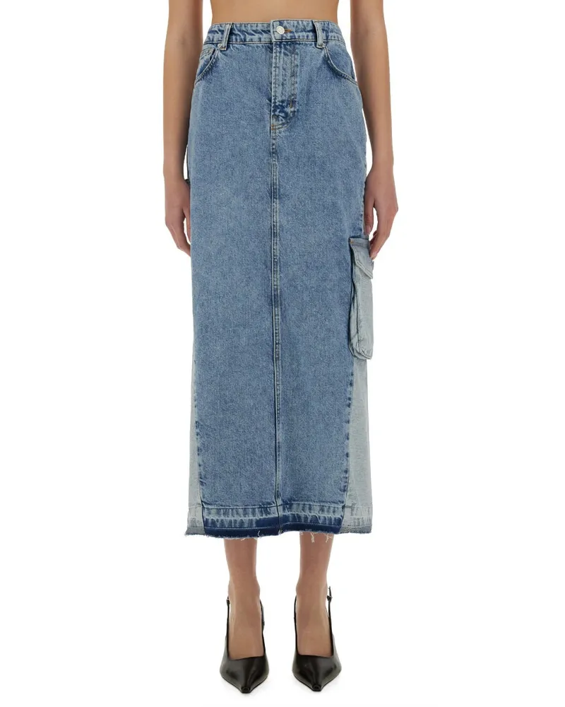 Moschino Long Denim Skirt — Blue Blue